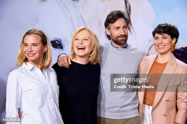 Nadeshda Brennicke, Maren Kroymann, Benjamin Sadler, Jasmin Gerat during the premiere of 'Wendy 2 - Freundschaft fuer immer' at Cinedom on February...