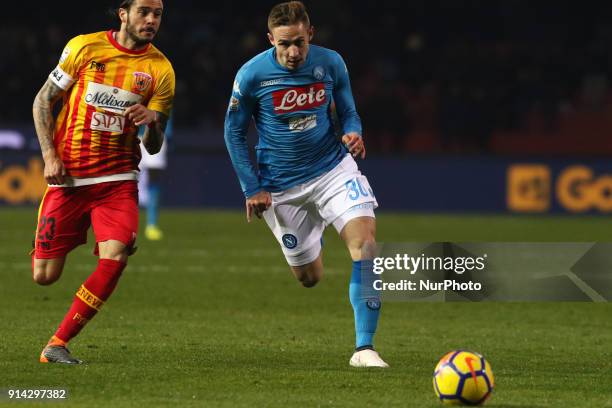 Of Napoli during the Italian Serie A football match SSC Napoli vs Benevento Calcio at Ciro Vigorito Stadium in Benevento on February 4, 2018.