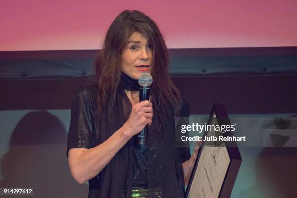 Filmmaker Isold Uggadottir accepts the Fipresci Award given out by the Association of International Film Critics at the Dragon Award Ceremony at the...