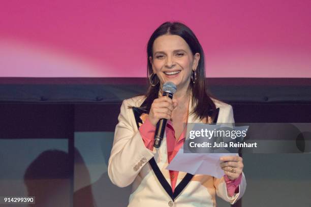 Actress Juliette Binoche accepts the Honorary Dragon Award at the Gothenburg International Film Festival 2018 at Auktionsverket Kulturarena on...