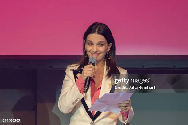 Actress Juliette Binoche accepts the Honorary Dragon Award at the Gothenburg International Film Festival 2018 at Auktionsverket Kulturarena on...