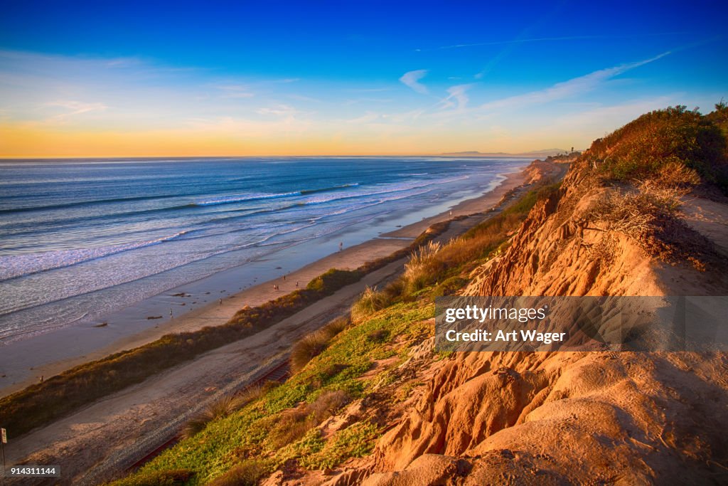 Coastal Del Mar Kalifornien in der Abenddämmerung