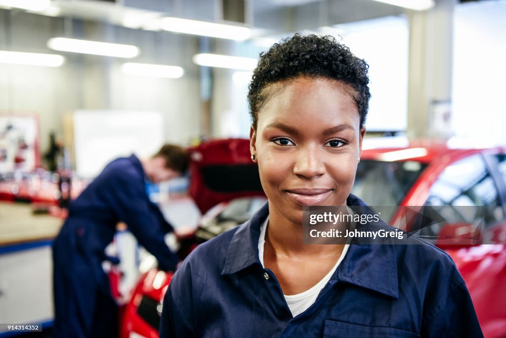 Portrait of young female mechanic