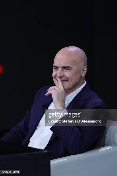 Luca Zingaretti attends 'Che Tempo Che Fa' tv show on February 4, 2018 in Milan, Italy.