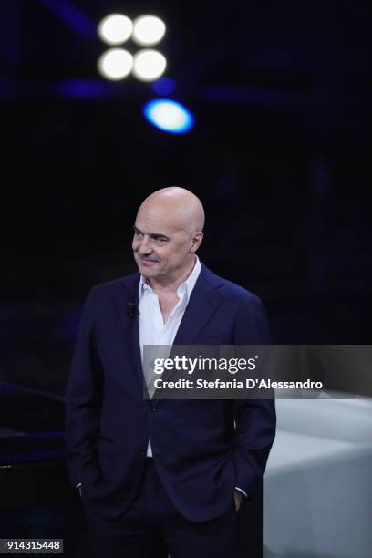 Luca Zingaretti attends 'Che Tempo Che Fa' tv show on February 4, 2018 in Milan, Italy.