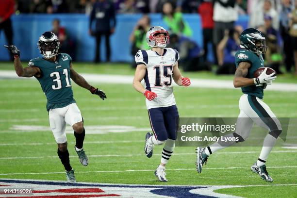 Chris Hogan of the New England Patriots reacts after a incomplete pass against the Philadelphia Eagles during the second quarter in Super Bowl LII at...