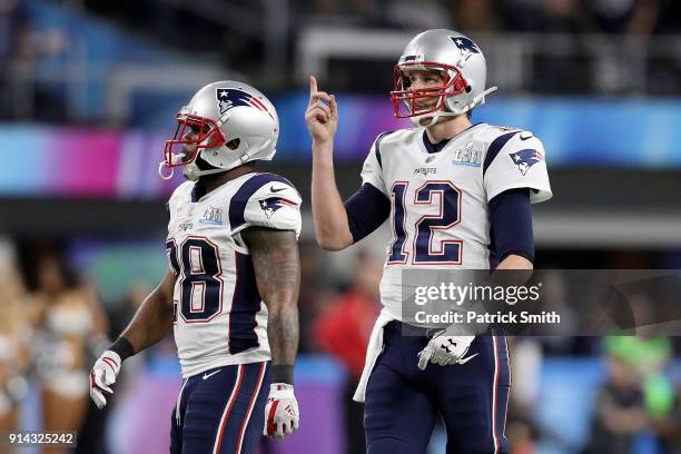 Tom Brady of the New England Patriots reacts against the Philadelphia Eagles during the second quarter in Super Bowl LII at U.S. Bank Stadium on...