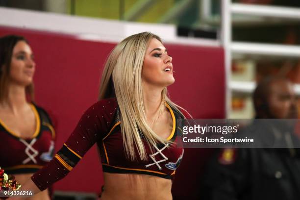 The Monsters Hockey Girls perform during the American Hockey League game between the Grand Rapids Griffins and Cleveland Monsters on February 4 at...