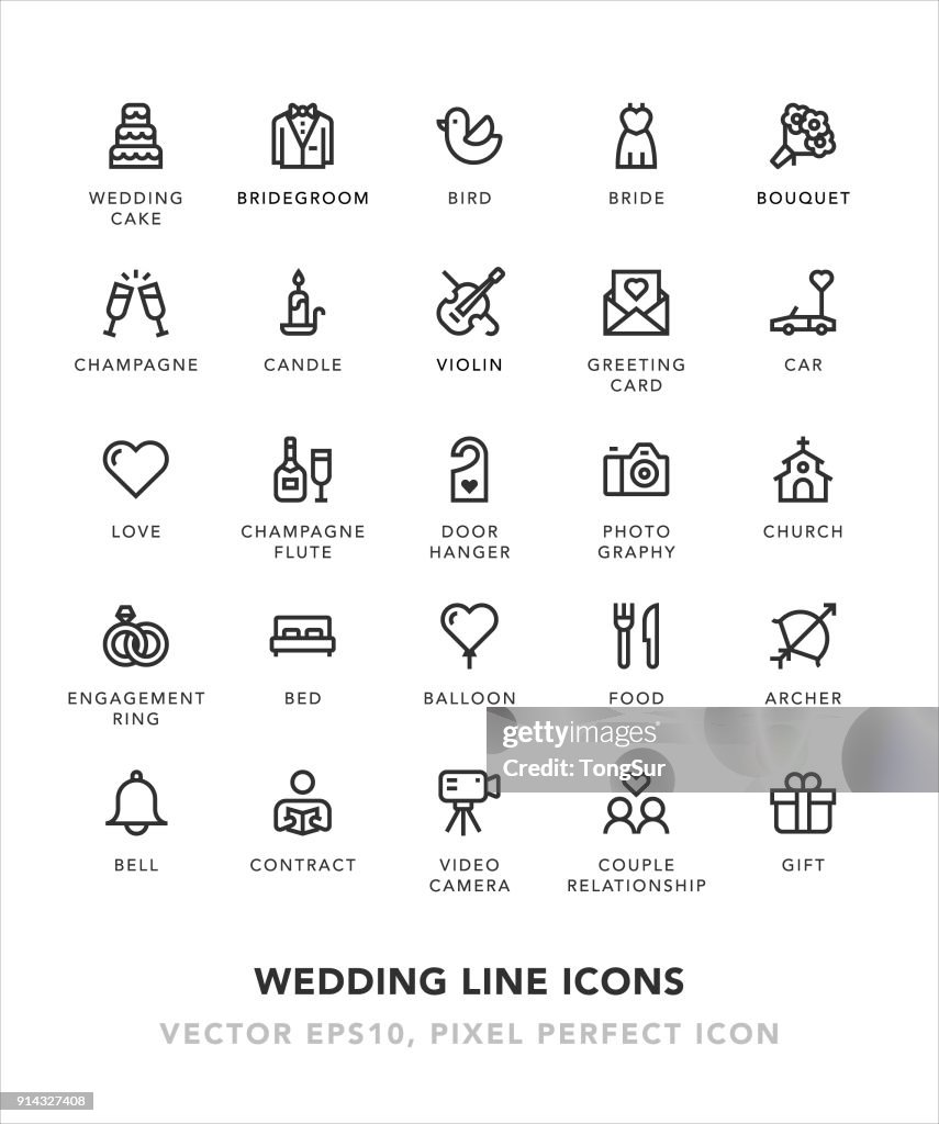 Wedding Line Icons