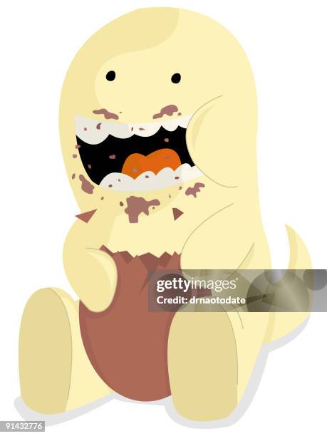 easter egg mini monster - eating easter chocolate stock illustrations