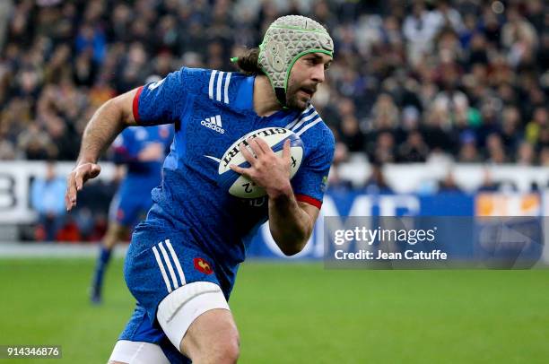 Kevin Gourdon of France during the NatWest 6 Nations match between France and Ireland at Stade de France on February 3, 2018 in Saint-Denis near...