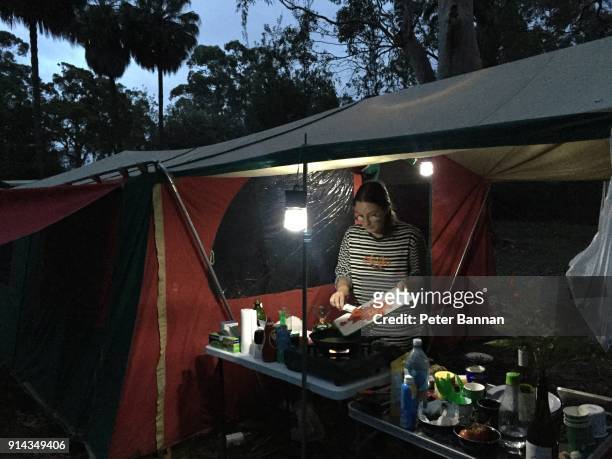 camping, cooking outdoors - camping new south wales stock pictures, royalty-free photos & images