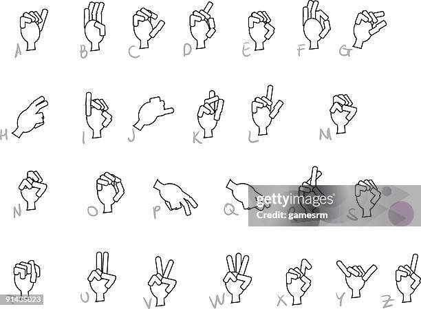 sign language - vector hands - animal finger stock illustrations