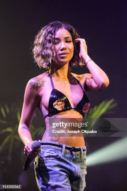 Jhene Aiko performs live on stage at KOKO on February 4, 2018 in London, England.