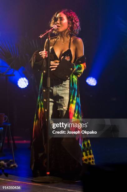 Jhene Aiko performs live on stage at KOKO on February 4, 2018 in London, England.