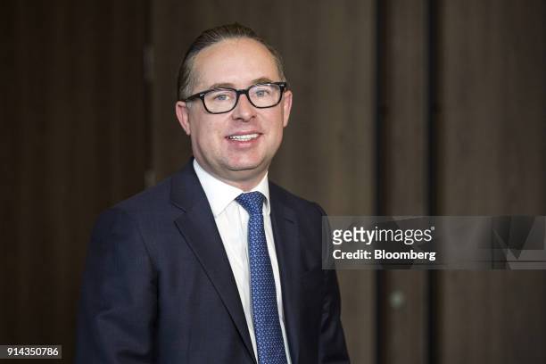 Alan Joyce, chief executive officer of Qantas Airways Ltd., poses for a photograph at the Singapore Airshow Aviation Leadership Summit during the...