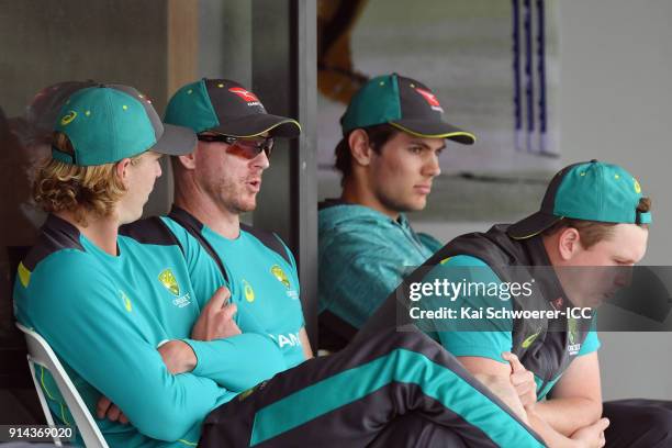 Assistant Coach Chris Rogers of Australia looks on during the ICC U19 Cricket World Cup Final match between Australia and India at Bay Oval on...