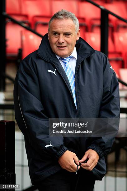 Cardiff City's manager Dave Jones during the Watford v Cardiff City Coca Cola Championship match at Vicarage Road on October 3, 2009 in Watford,...