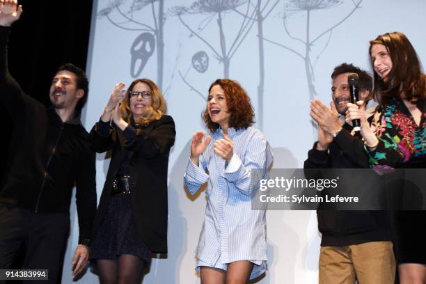 Actor and stuntman David Belle, actress Pascale Arbillot, actress Suzanne Clement actor and director Mathieu Kassovitz and actress Judith Chemla...