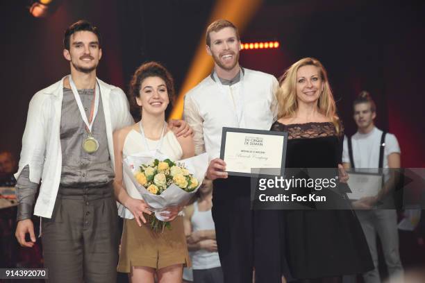 Barcode Company artists receive their prize from Nathalie Dessay during 39th "Festival Mondial Du Cirque de Demain" : Awards Ceremony At Cirque...
