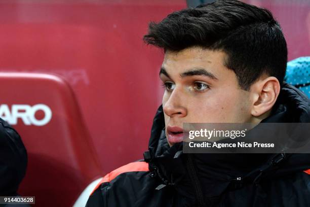 Pietro Pellegri of Monaco during the Ligue 1 match between AS Monaco and Lyon at Stade Louis II on February 4, 2018 in Monaco, .