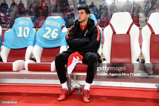 Pietro Pellegri of Monaco during the Ligue 1 match between AS Monaco and Lyon at Stade Louis II on February 4, 2018 in Monaco, .