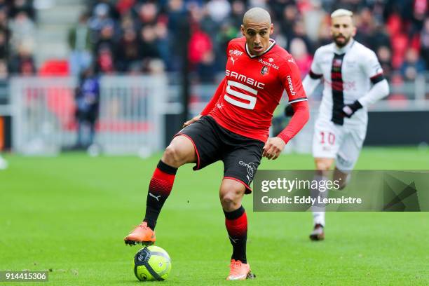 Wahbi Khazri of Rennes during the Ligue 1 match between Rennes and EA Guingamp at Roazhon Park on February 4, 2018 in Rennes, .