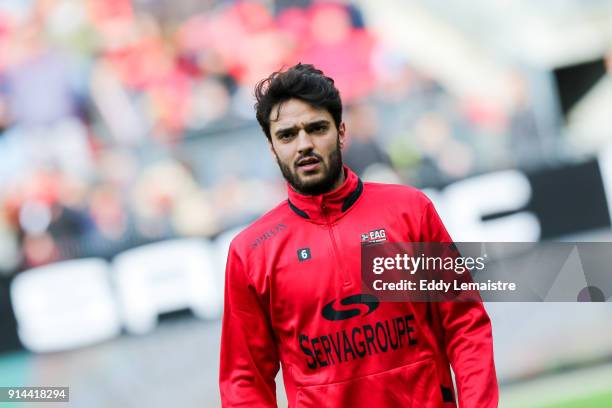 Clement Grenier of Guingamp during the Ligue 1 match between Rennes and EA Guingamp at Roazhon Park on February 4, 2018 in Rennes, .