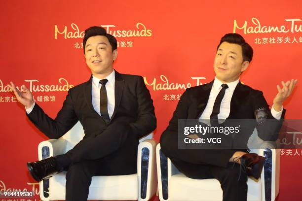 Actor Huang Bo attends his wax figure unveiling ceremony at Madame Tussauds on February 4, 2018 in Beijing, China.