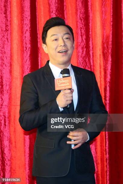 Actor Huang Bo attends his wax figure unveiling ceremony at Madame Tussauds on February 4, 2018 in Beijing, China.