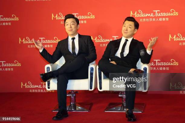 Actor Huang Bo attends his wax figure unveiling ceremony at Madame Tussauds on February 4, 2018 in Beijing, China.