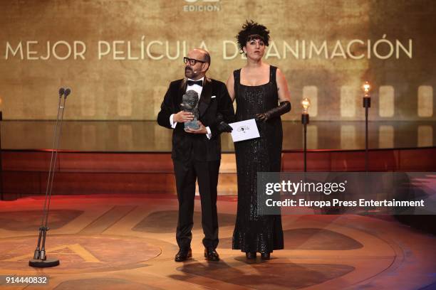 Jose Corbacho and Rossy de Palma attend the 32nd edition of the 'Goya Cinema Awards' ceremony at Madrid Marriott Auditorium on February 3, 2018 in...