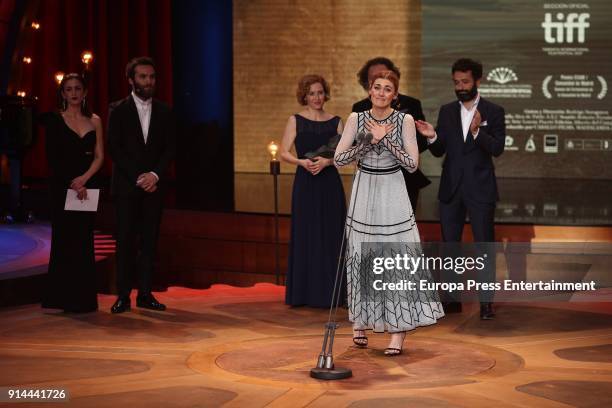 Marta Nieto attends the 32nd edition of the 'Goya Cinema Awards' ceremony at Madrid Marriott Auditorium on February 3, 2018 in Madrid, Spain.