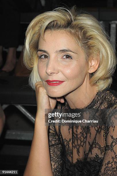 Clotilde Courau attends the Lanvin Pret a Porter show as part of the Paris Womenswear Fashion Week Spring/Summer 2010 on October 2, 2009 in Paris,...