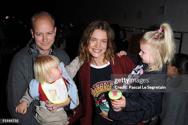 Justin Portman, Natalia Vodianova and their children attend the Stella McCartney Pret a Porter show as part of the Paris Womenswear Fashion Week...