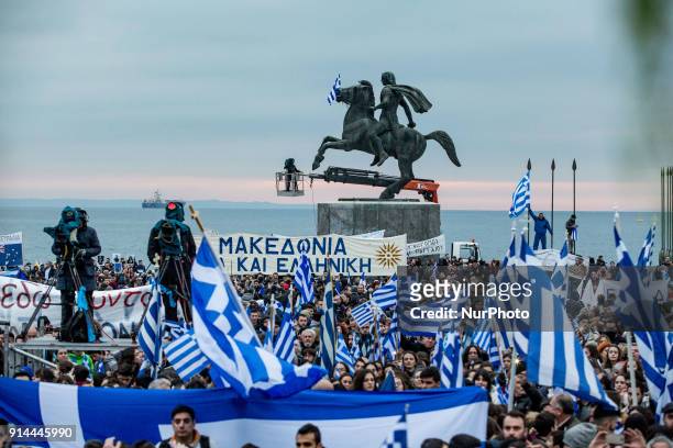 Massive rally in Syntagma square against the use of the term Macedonia by FYROM in Athens, Greece on February 4, 2018. According to the creators of...