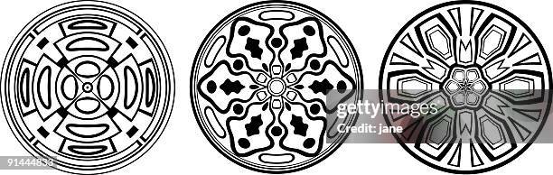 radial element set - three concentric circles stock illustrations