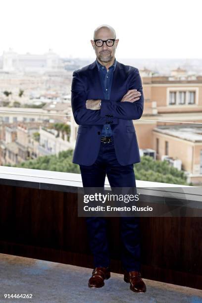 Director Stanley Tucci attends 'Final Portrait' photocall at Hotel Eden on February 5, 2018 in Rome, Italy.