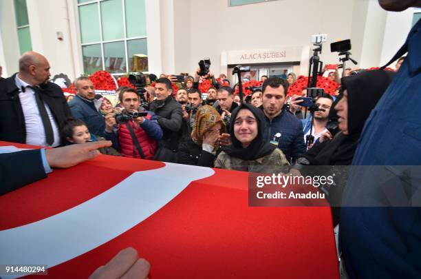 Relatives of martyred specialist corporal Halil Ibrahim Aygul, who was martyred after the terrorist group targeted a Turkish army tank during the...