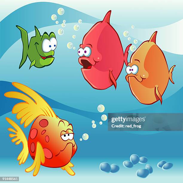 fishes - deep conversation stock illustrations