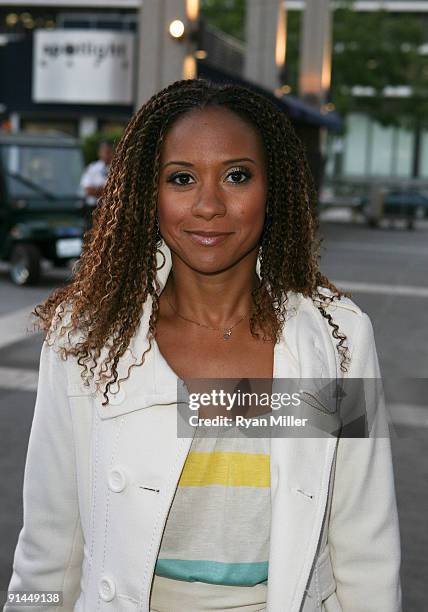 Actress Tracy Thoms poses during the arrivals for the opening night performance of "Parade" at the Center Theatre Group's Mark Taper Forum on October...