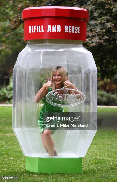 Britain's Got Talent star, Amanda Holden leaves the judging panel to strike a dramatic pose in Russell Square Gardens on Monday, in a bid to get...