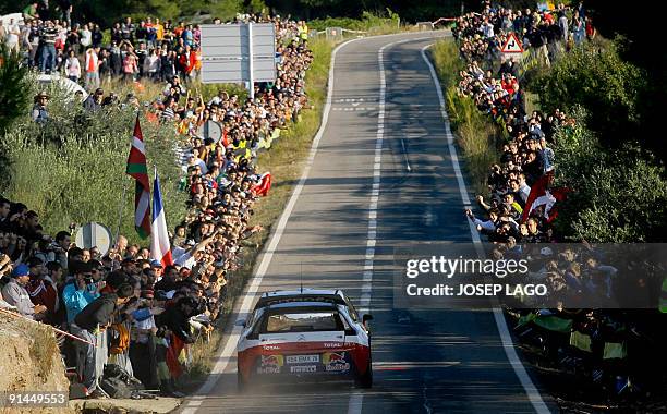 Daniel Sordo and co-driver Marc Marti from Spain drive their Citroen drive their Citroen during the second stage of the 45th Rally of Catalonia in El...
