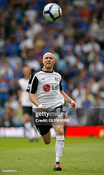 Fulham's English striker Andy Johnson in action during their English Premier League football match against Portsmouth at Fratton Park in Portsmouth,...