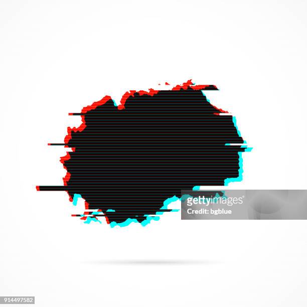 macedonia map in distorted glitch style. modern trendy effect - macedonia country stock illustrations
