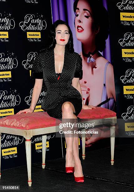 Dita Von Teese launches new Wonderbra underwear collection, at the Palace Hotel on October 5, 2009 in Madrid, Spain.