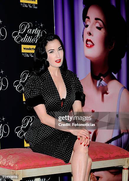 Dita Von Teese launches new Wonderbra underwear collection, at the Palace Hotel on October 5, 2009 in Madrid, Spain.