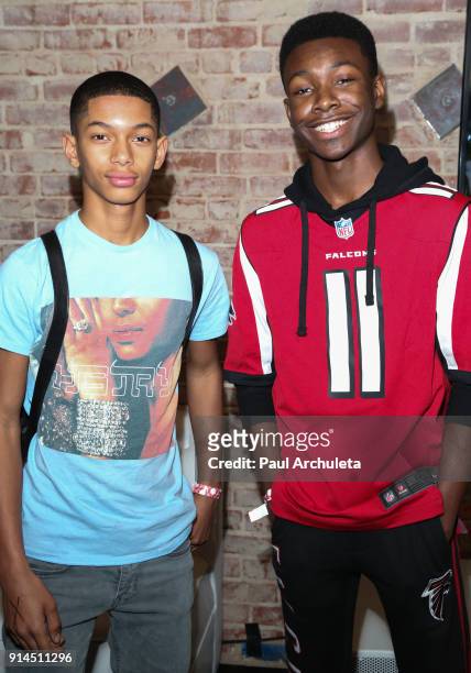 Actors Sayeed Shahidi and Niles Fitch attend the private Super Bowl/episode viewing party hosted by "This Is Us" Star Niles Fitch at Candela on...