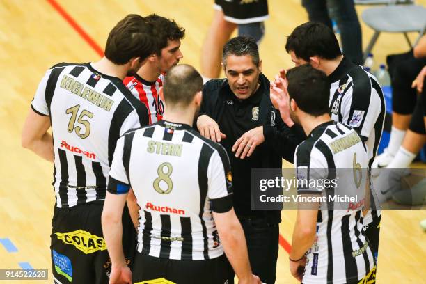 Brice Donat, head coach of Poitiers during the Ligue A match between Rennes and Poitiers on February 2, 2018 in Rennes, France.