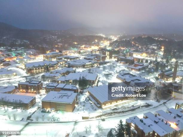 asu campus snow - boone north carolina stock pictures, royalty-free photos & images